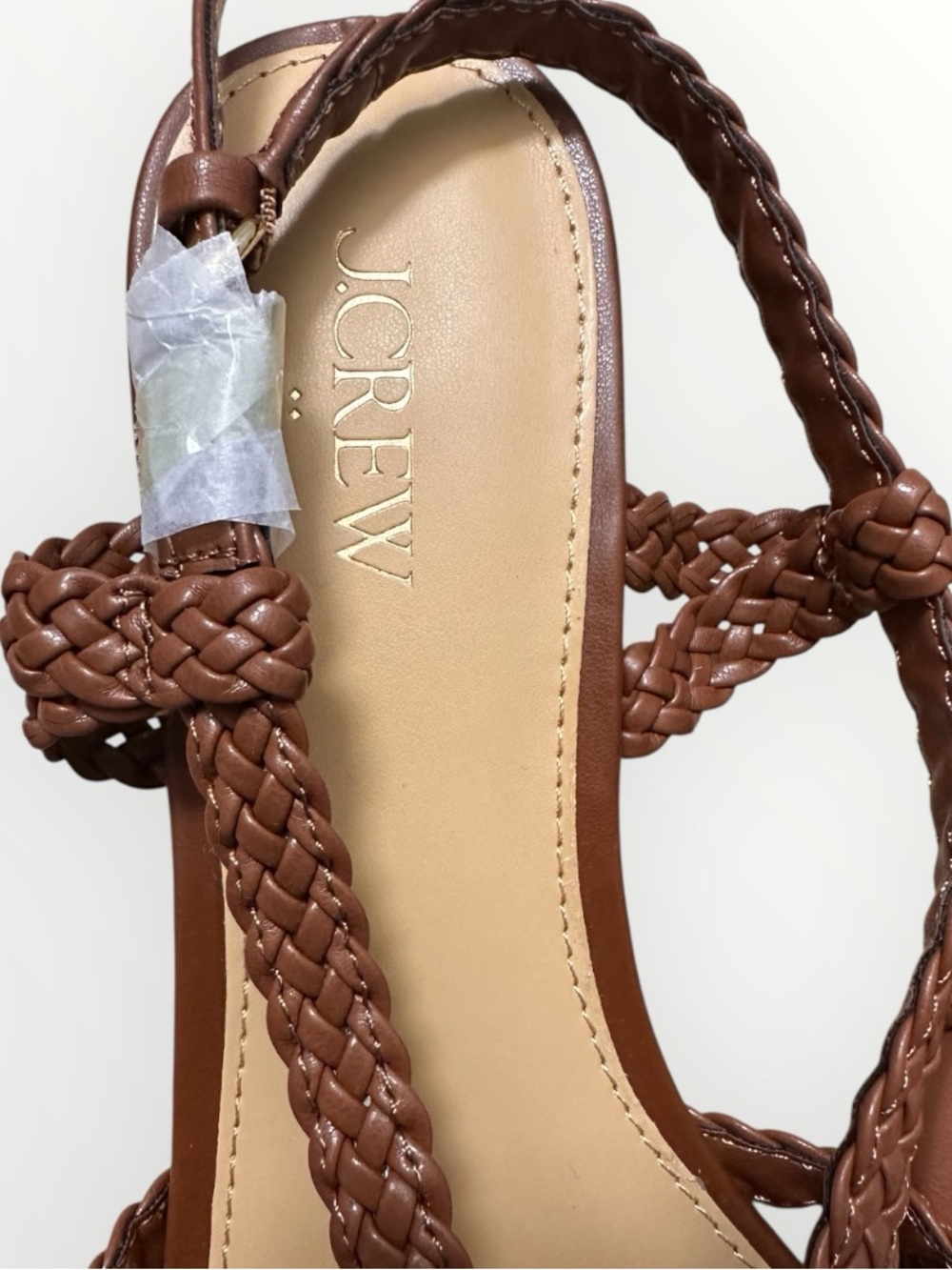 NWT J.Crew Braided Strappy Sandals in Chocolate Brown - Picture 6 of 11